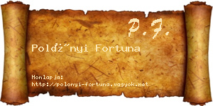 Polónyi Fortuna névjegykártya